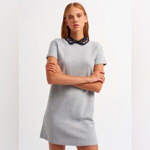 ZARA EMBELLISHED COLLAR DRESS RARE